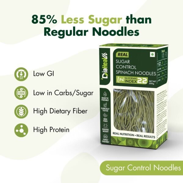 Diahealth Sugar Control Spinach Noodles - Image 3
