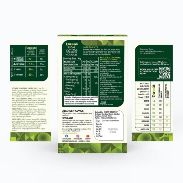 Diahealth Sugar Control Spinach Noodles - Image 8