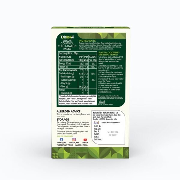 Diahealth Sugar Control Chilli-Garlic Pasta (Fettuccine) - Image 9