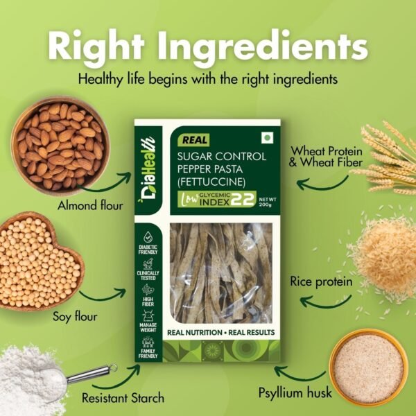 Diahealth Sugar Control Pepper Pasta (Fettuccine) - Image 2