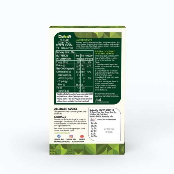Diahealth Sugar Control Pepper Pasta (Fettuccine) - Image 9