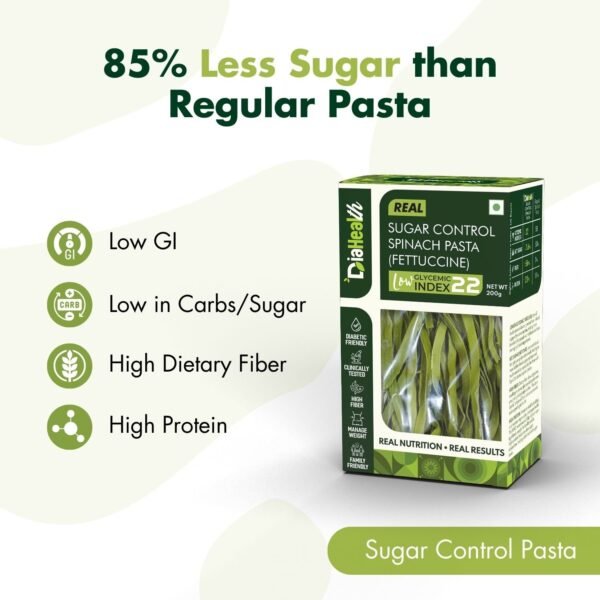 Diahealth Sugar Control Spinach Pasta (Fettuccine) - Image 3