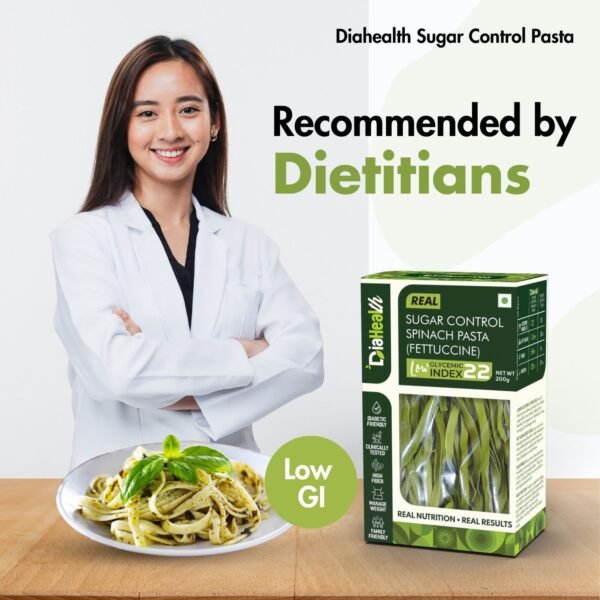 Diahealth Sugar Control Spinach Pasta (Fettuccine) - Image 7