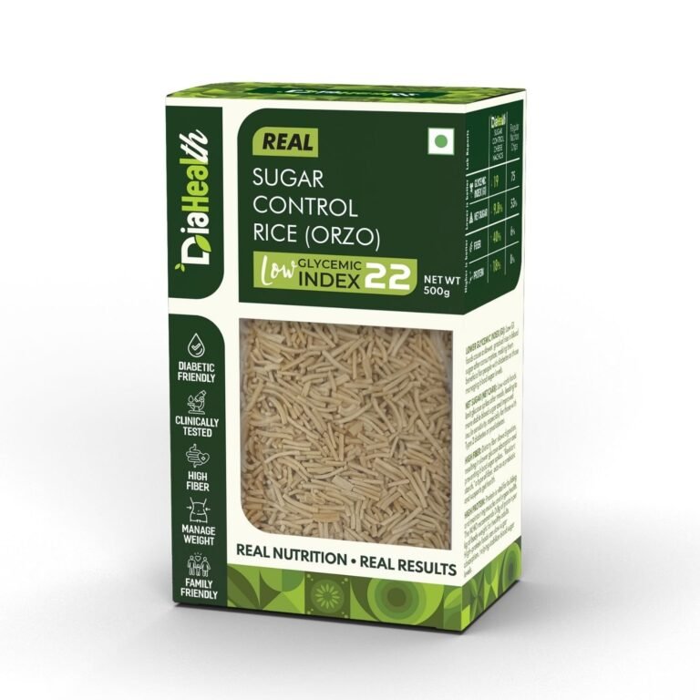 Diahealth Sugar Control Rice (Orzo) 500g pack – low glycemic index 22, diabetic-friendly, high-fiber pasta alternative