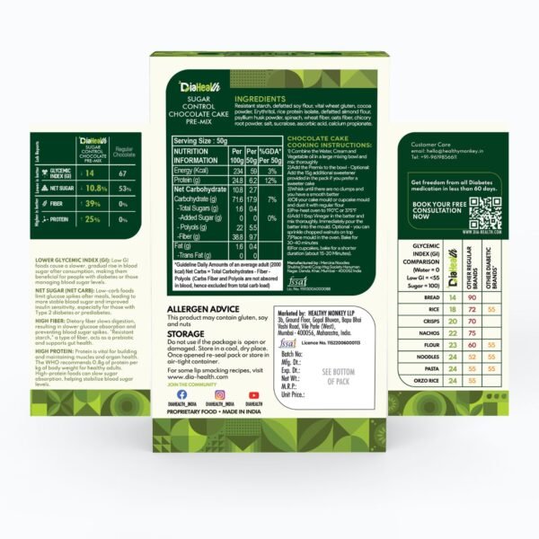 Diahealth Sugar Control Chocolate Cake Premix - Image 8