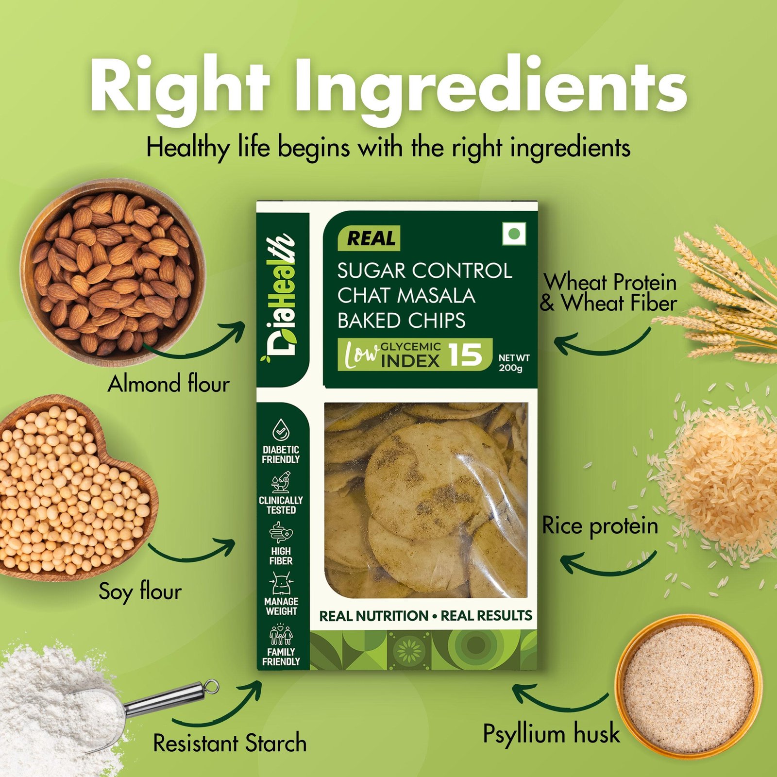 Diahealth Sugar Control Chaat Masala Baked Chips - Image 2