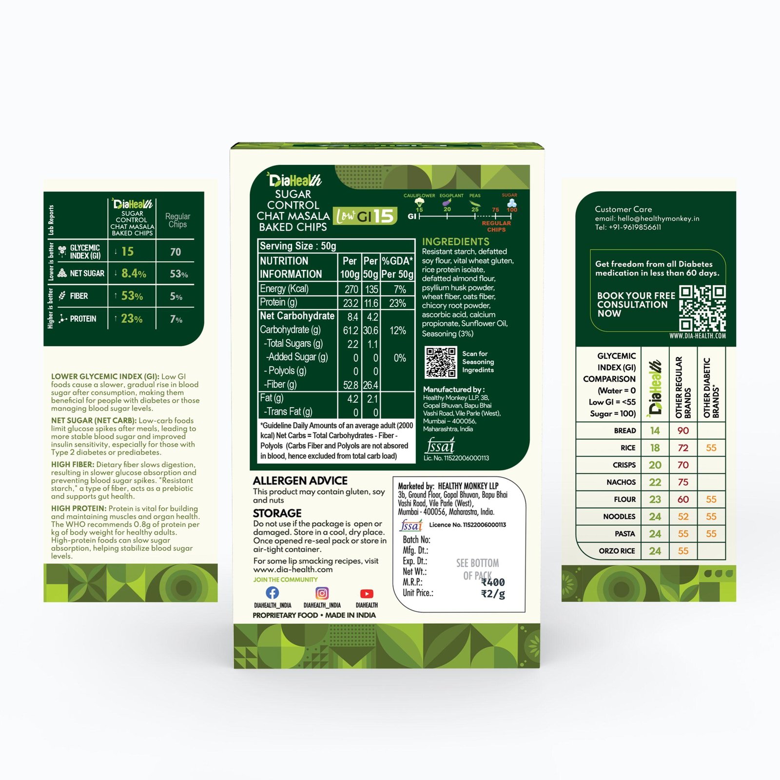 Diahealth Sugar Control Chaat Masala Baked Chips - Image 8