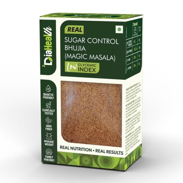 Diahealth Sugar Control Bhujia Magic Masala box – low glycemic index, diabetic-friendly, high fiber snack
