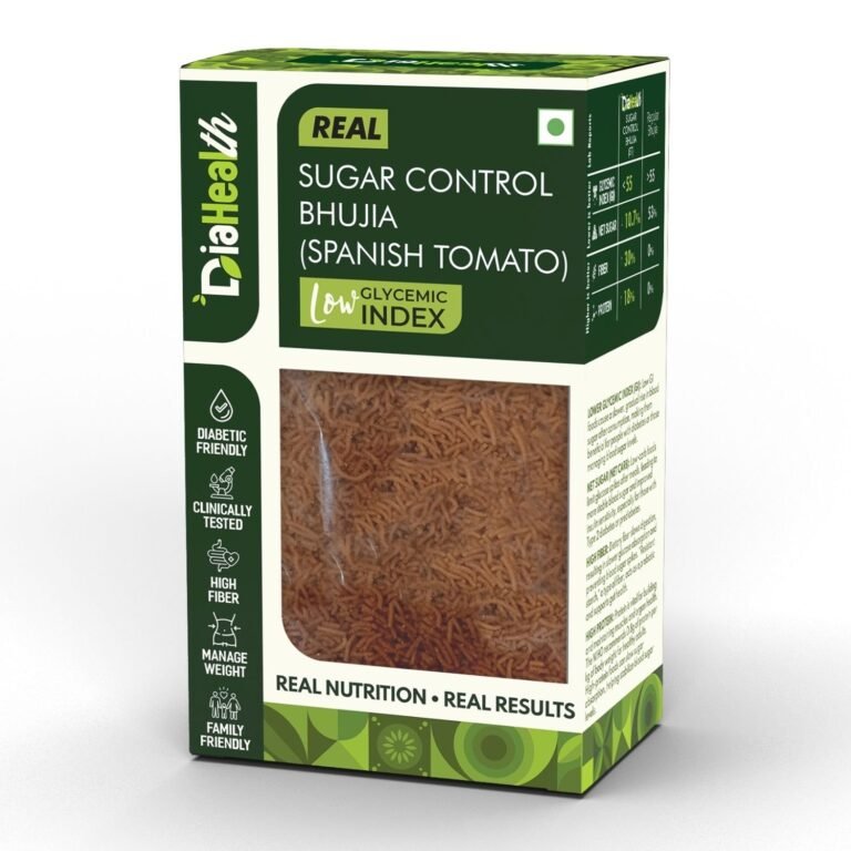 Diahealth Sugar Control Bhujia Spanish Tomato – low GI diabetic-friendly snack with high fiber and protein