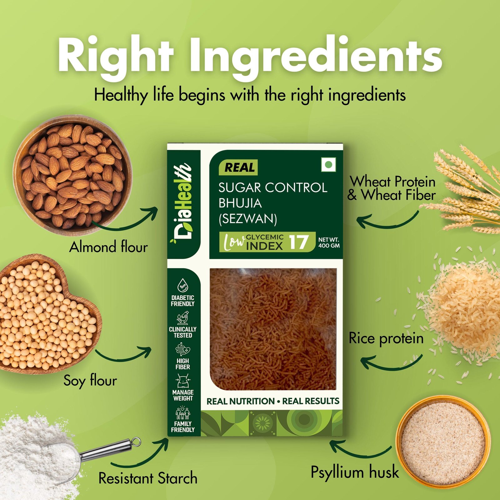 Diahealth Sugar Control Bhujia (Sezwan) - Image 2