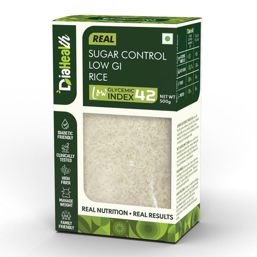 Diahealth Sugar Control Low GI Rice 500g pack – low glycemic index rice for diabetics and healthy lifestyle