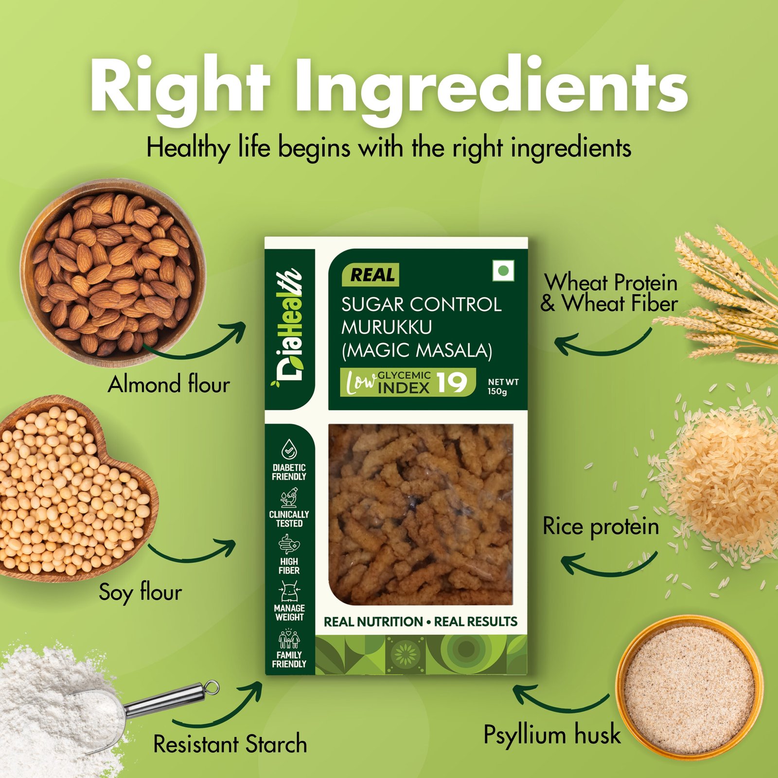 Diahealth Sugar Control Low GI Murukku (Magic Masala) - Image 2