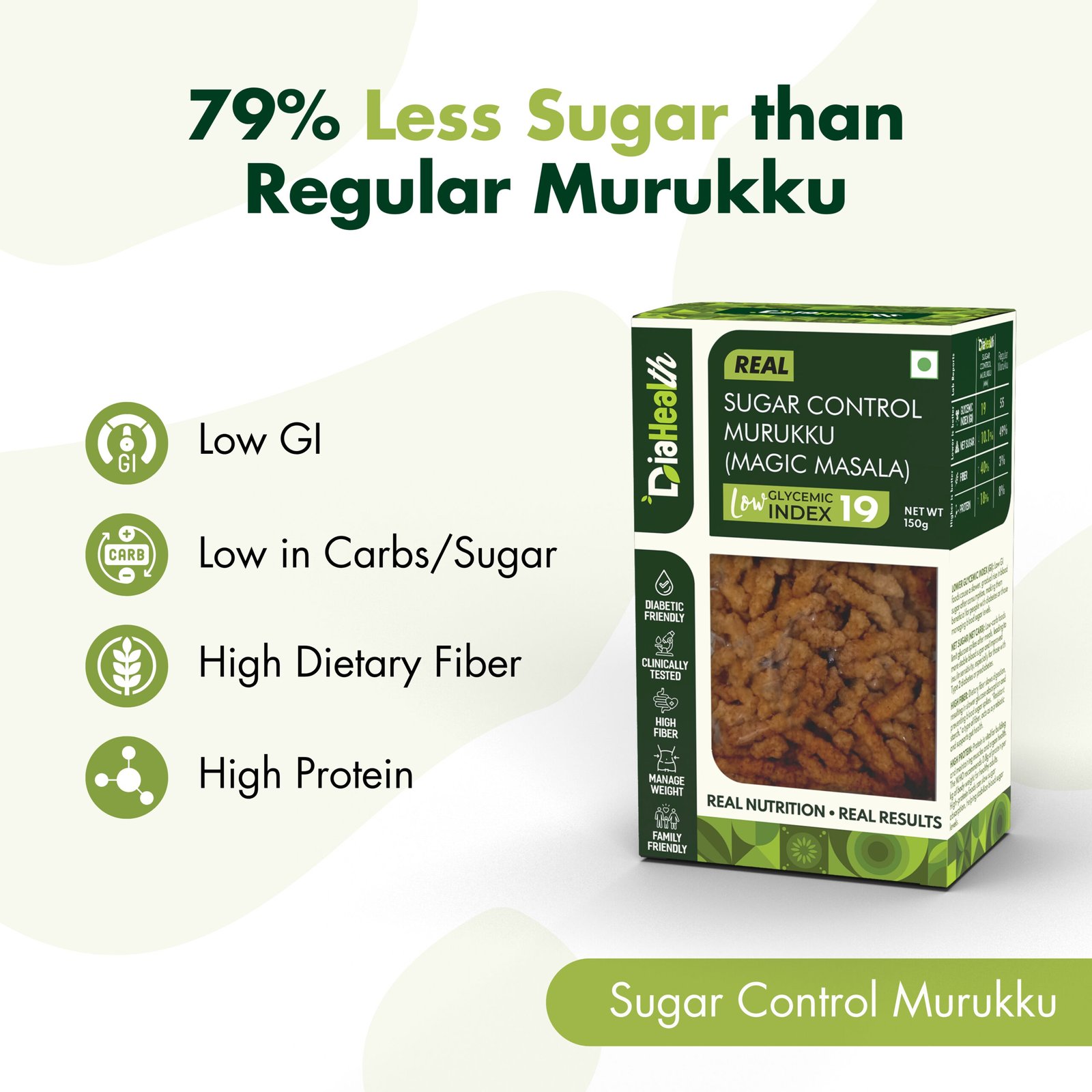 Diahealth Sugar Control Low GI Murukku (Magic Masala) - Image 3