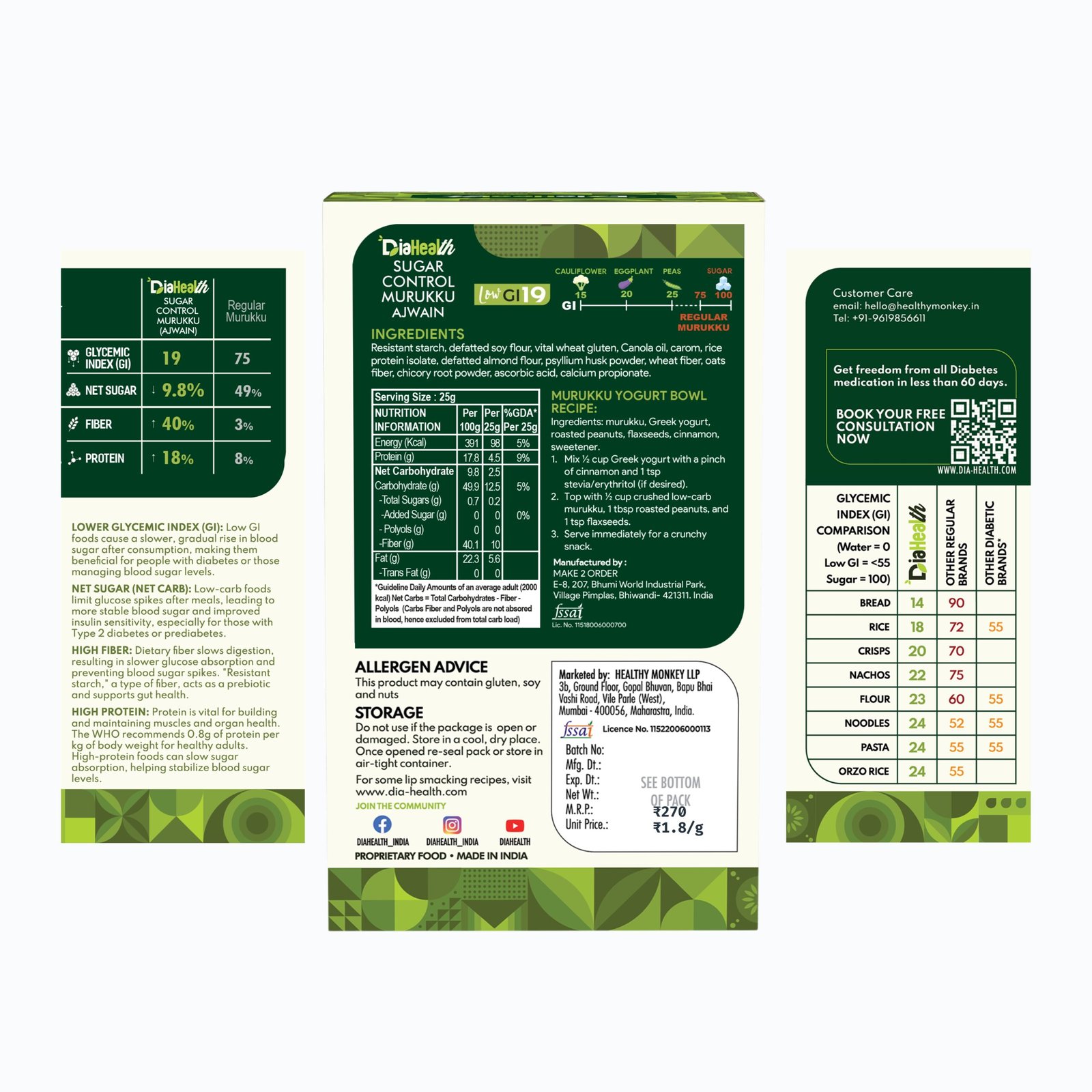 Diahealth Sugar Control Low GI Murukku (Ajwain) - Image 8