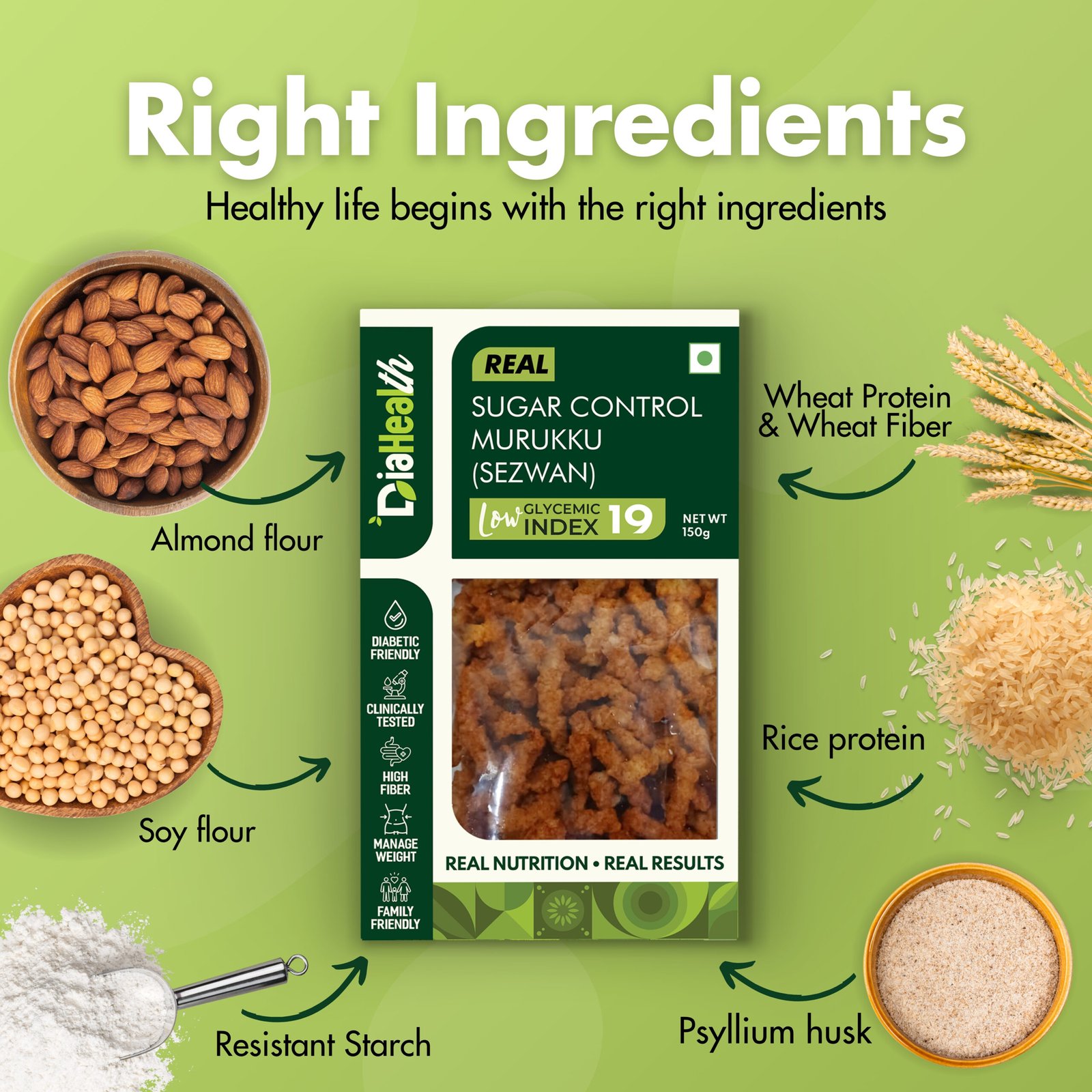 Diahealth Sugar Control Low GI Murukku (Sezwan) - Image 2