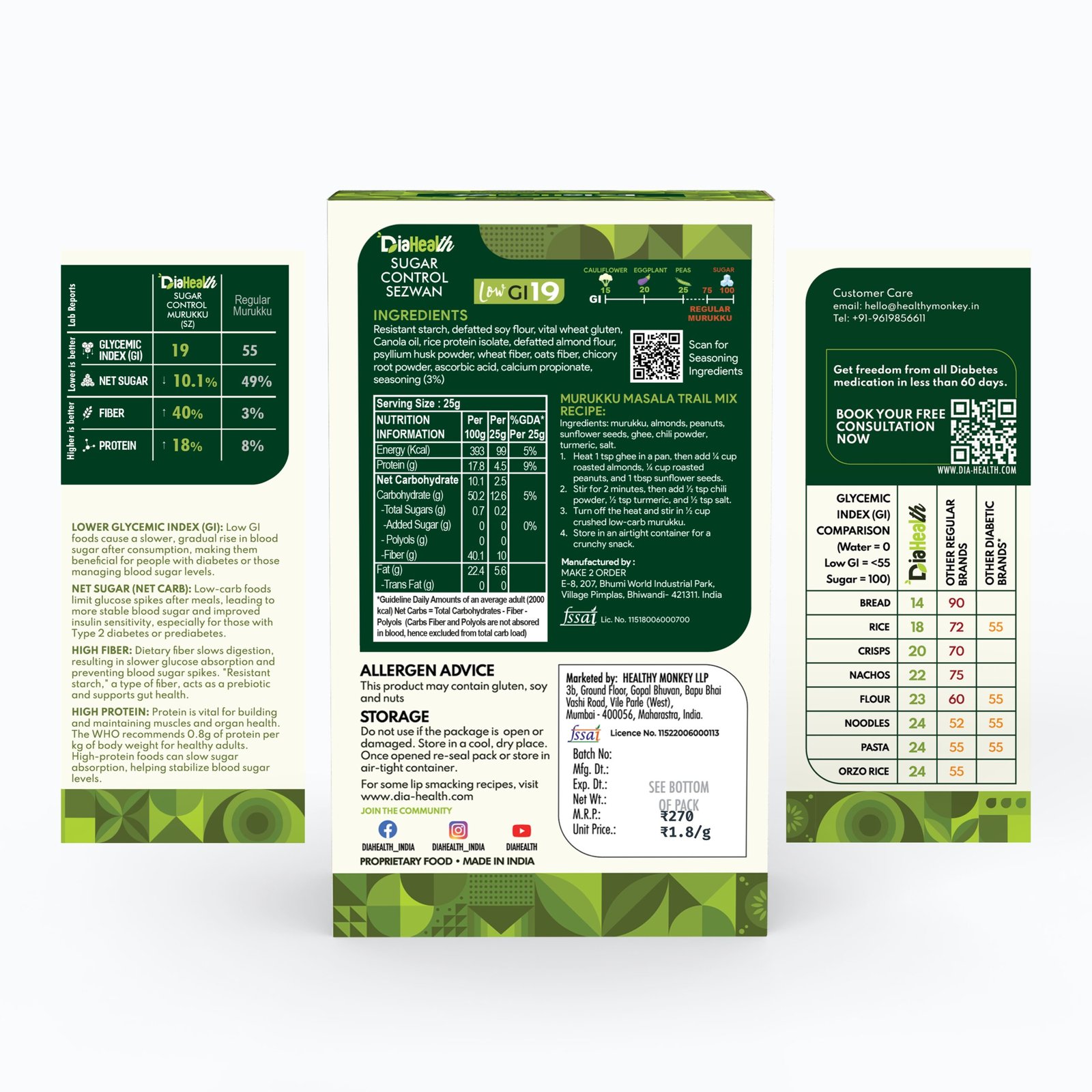Diahealth Sugar Control Low GI Murukku (Sezwan) - Image 8